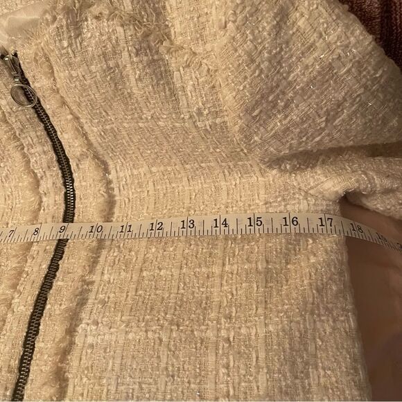 Zara White/Cream Tweed Zip Jacket - Picture 8 of 11
